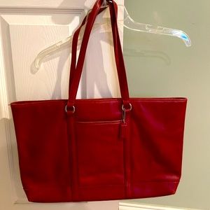 Coach genuine Red leather tote